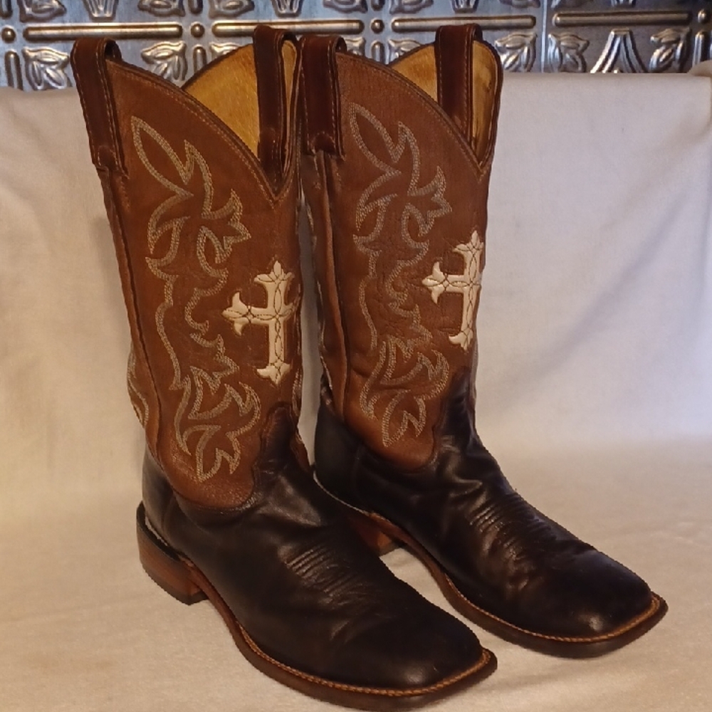 Tomy Lama Brown Cowboy Boots Men's Size 6